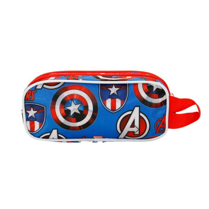 Estuche Portatodo 3D Doble Gravity Marvel Capitán América Rojo 2