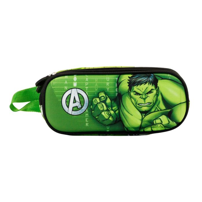 Estuche Portatodo 3D Doble Challenge Marvel Hulk Verde 1