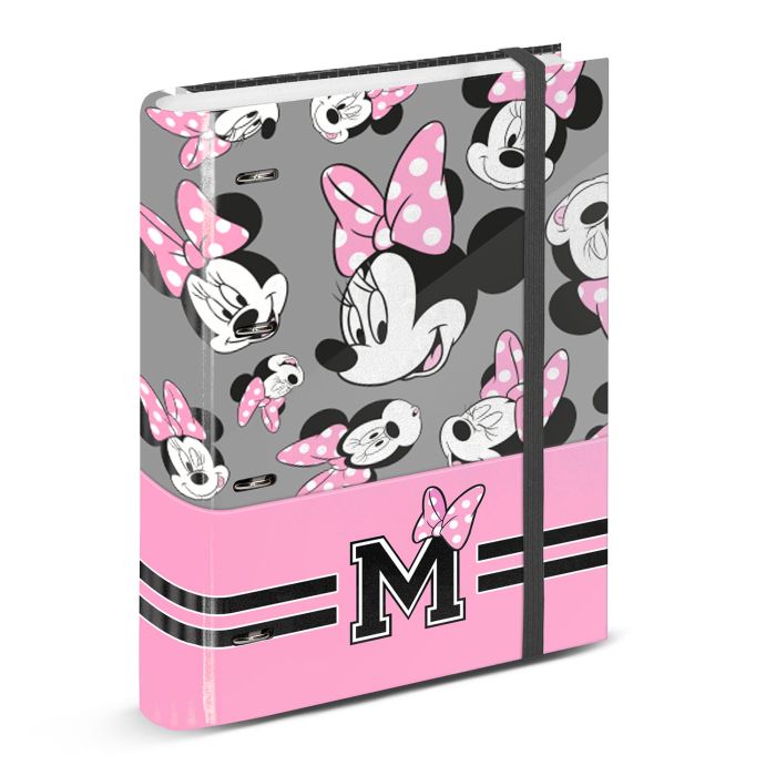Carpesano 4 Anillas Papel Cuadriculado Ribbons Disney Minnie Mouse Gris