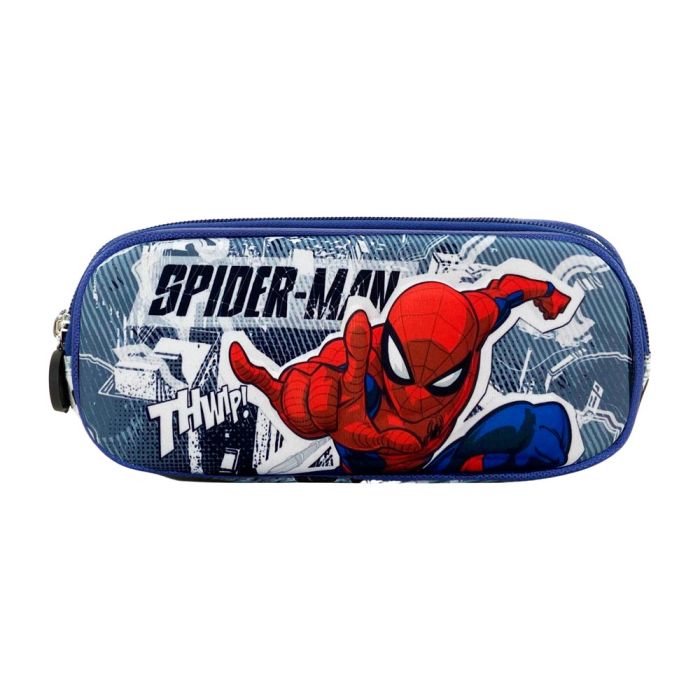 Estuche Portatodo 3D Doble Jumping Marvel Spiderman Gris 1