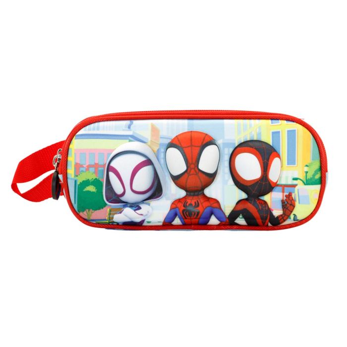 Estuche Portatodo 3D Doble Traffic Marvel Spiderman Azul 1
