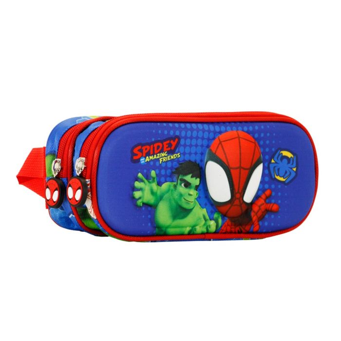 Estuche Portatodo 3D Doble Circles Marvel Spiderman Azul