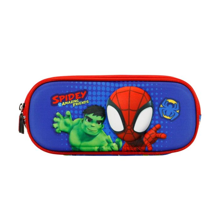 Estuche Portatodo 3D Doble Circles Marvel Spiderman Azul 1