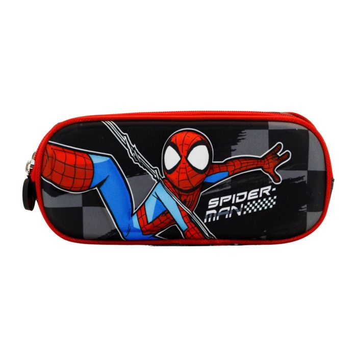 Estuche Portatodo 3D Doble Rally Marvel Spiderman Negro 1