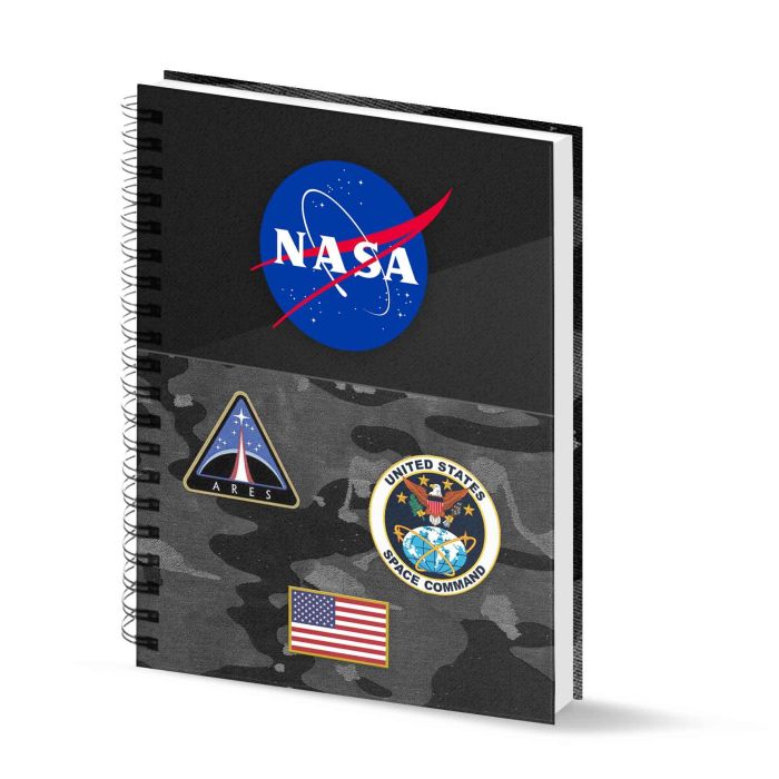 Cuaderno A4 Papel Cuadriculado Camo NASA Gris