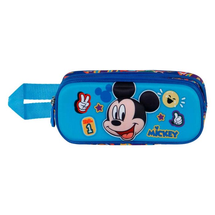 Estuche Portatodo 3D Doble Blissy Disney Mickey Mouse Azul 1