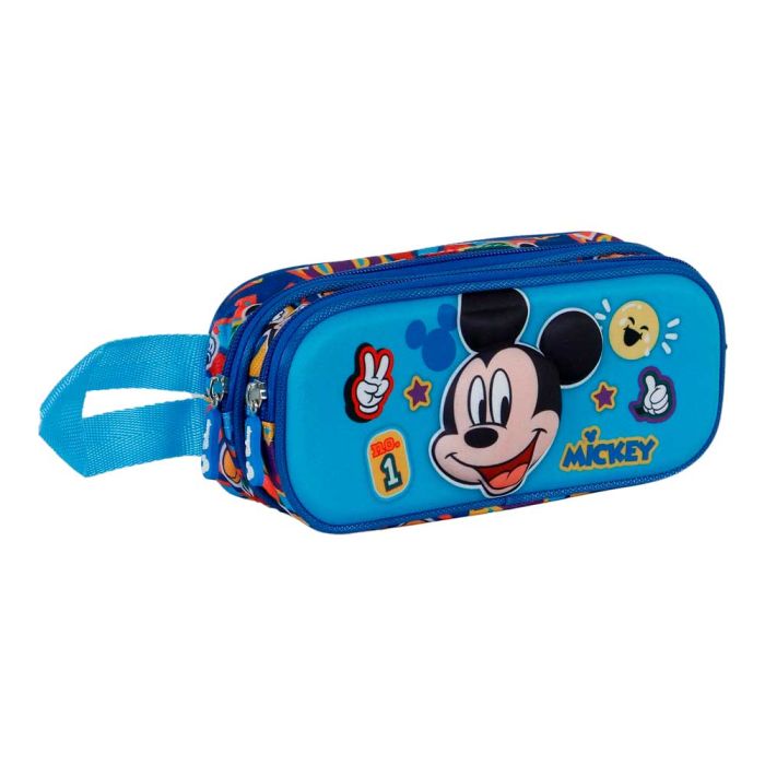 Estuche Portatodo 3D Doble Blissy Disney Mickey Mouse Azul 2