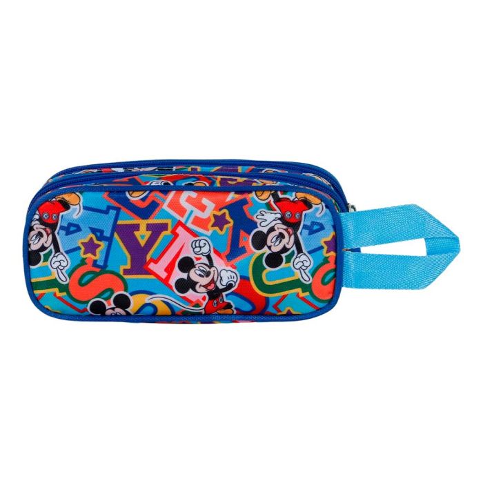 Estuche Portatodo 3D Doble Blissy Disney Mickey Mouse Azul 3