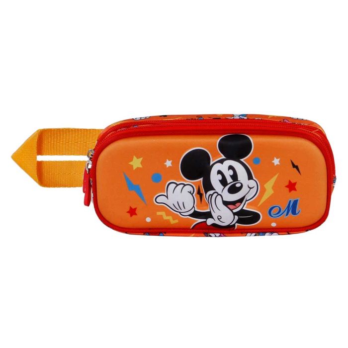 Estuche Portatodo 3D Doble Whisper Disney Mickey Mouse Naranja 1