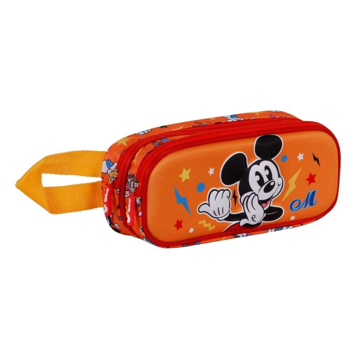 Estuche Portatodo 3D Doble Whisper Disney Mickey Mouse Naranja 2