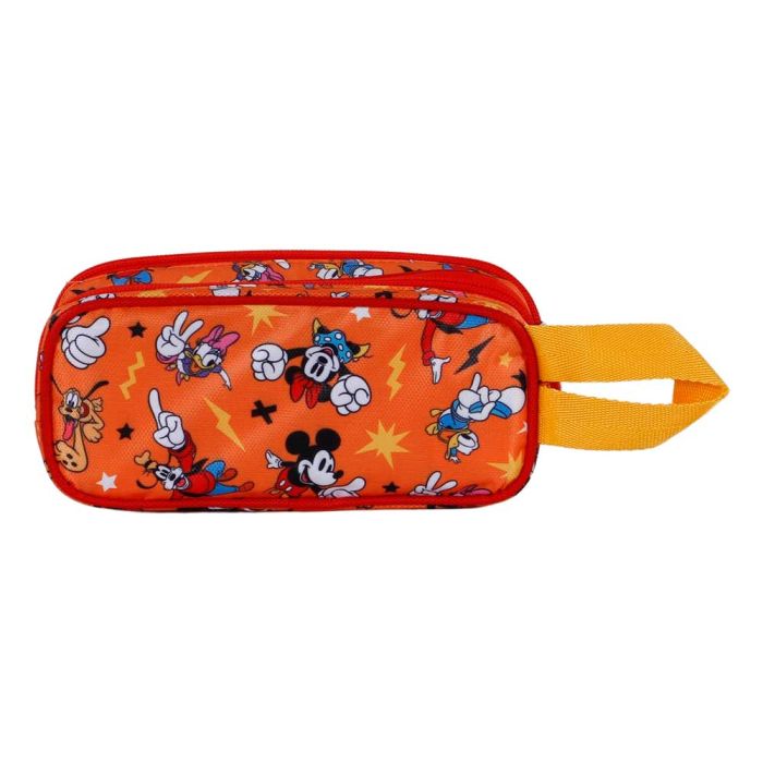 Estuche Portatodo 3D Doble Whisper Disney Mickey Mouse Naranja 3