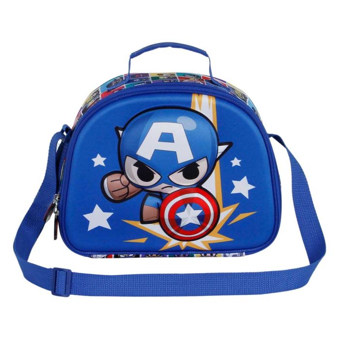 Bolsa Portamerienda 3D Punch Marvel Capitán América Azul 1