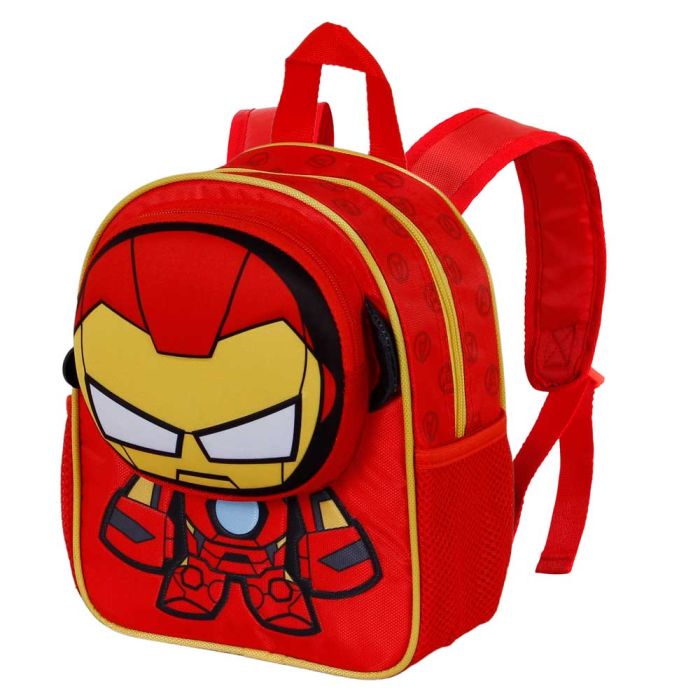 Mochila Pocket Bobblehead Marvel Iron Man Rojo