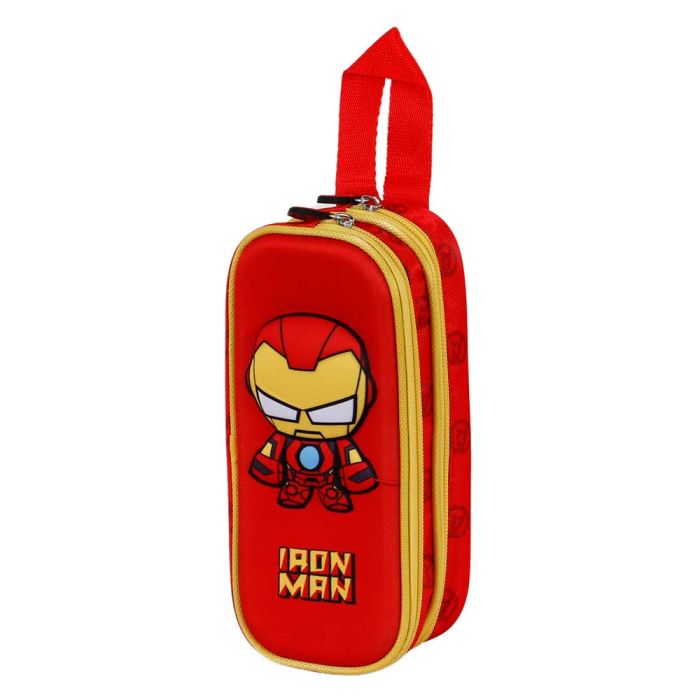 Estuche Portatodo 3D Doble Bobblehead Marvel Iron Man Rojo