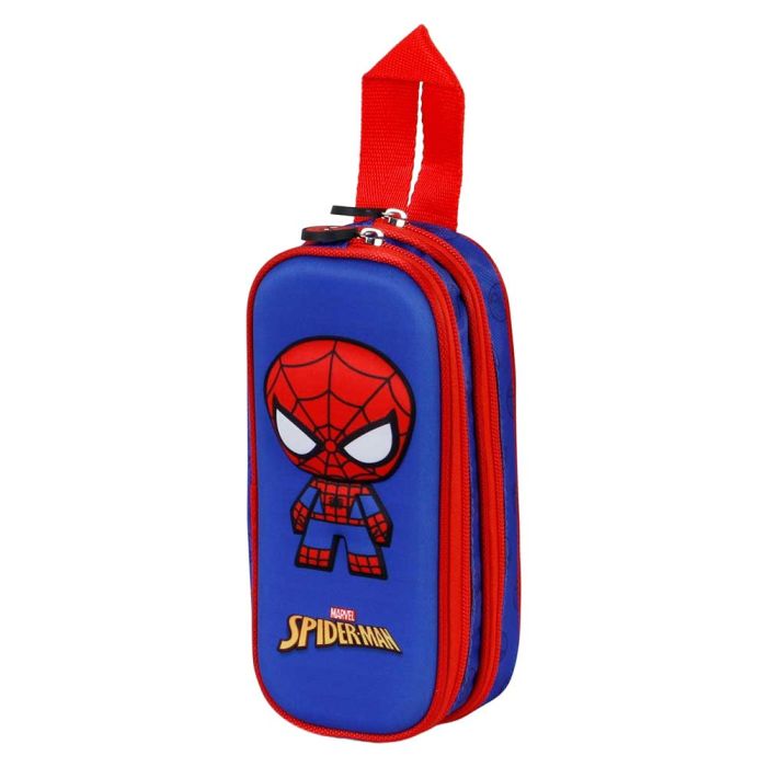 Estuche Portatodo 3D Doble Bobblehead Marvel Spiderman Azul