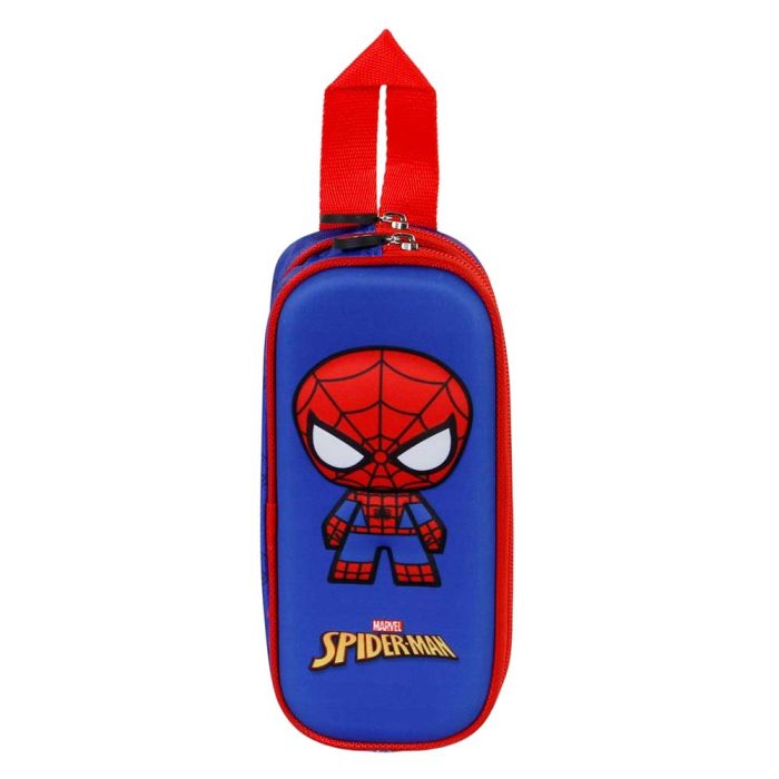 Estuche Portatodo 3D Doble Bobblehead Marvel Spiderman Azul 1