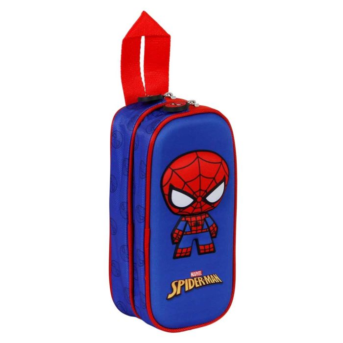 Estuche Portatodo 3D Doble Bobblehead Marvel Spiderman Azul 2