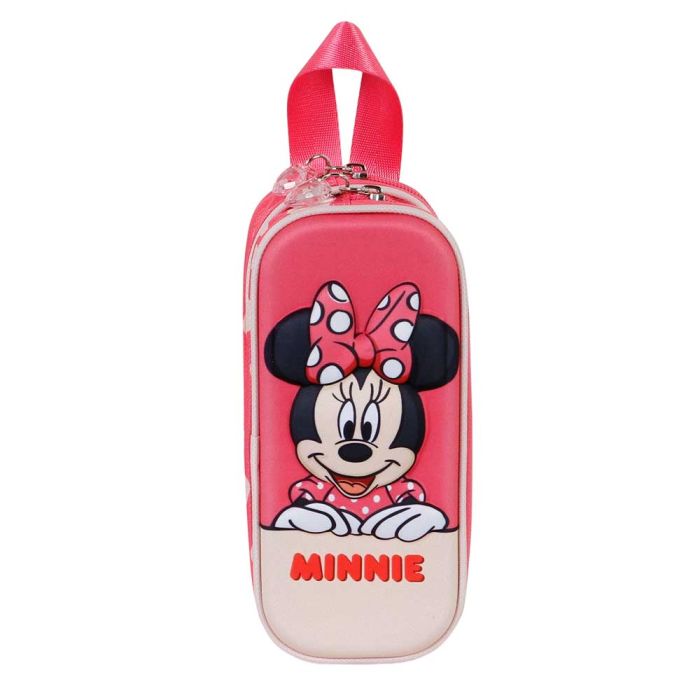 Estuche Portatodo 3D Doble Bobblehead Disney Minnie Mouse Rosa 1