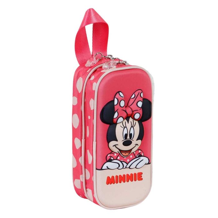 Estuche Portatodo 3D Doble Bobblehead Disney Minnie Mouse Rosa 2