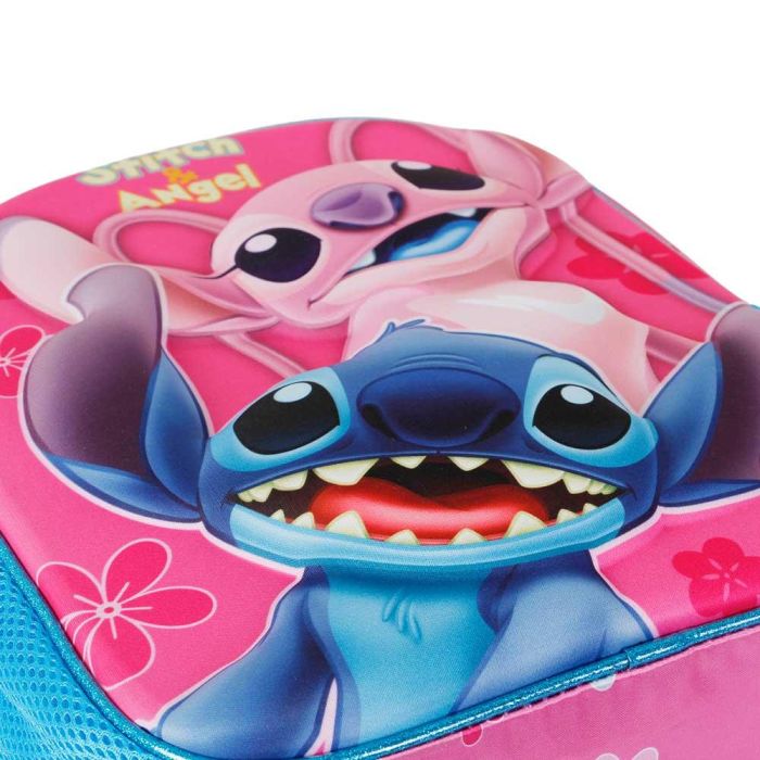 Mochila 3D Pequeña Match Disney Lilo y Stitch Rosa 3