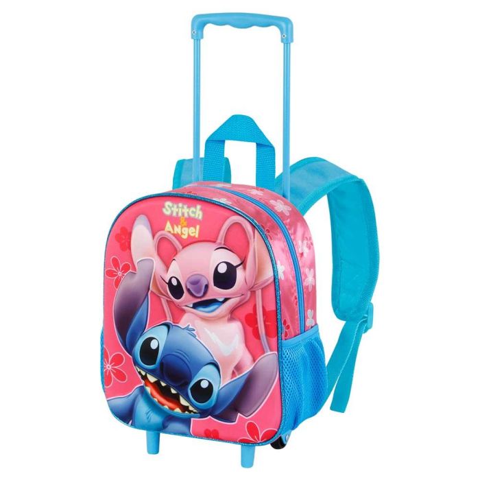 Mochila 3D con Ruedas Pequeña Match Disney Lilo y Stitch Rosa