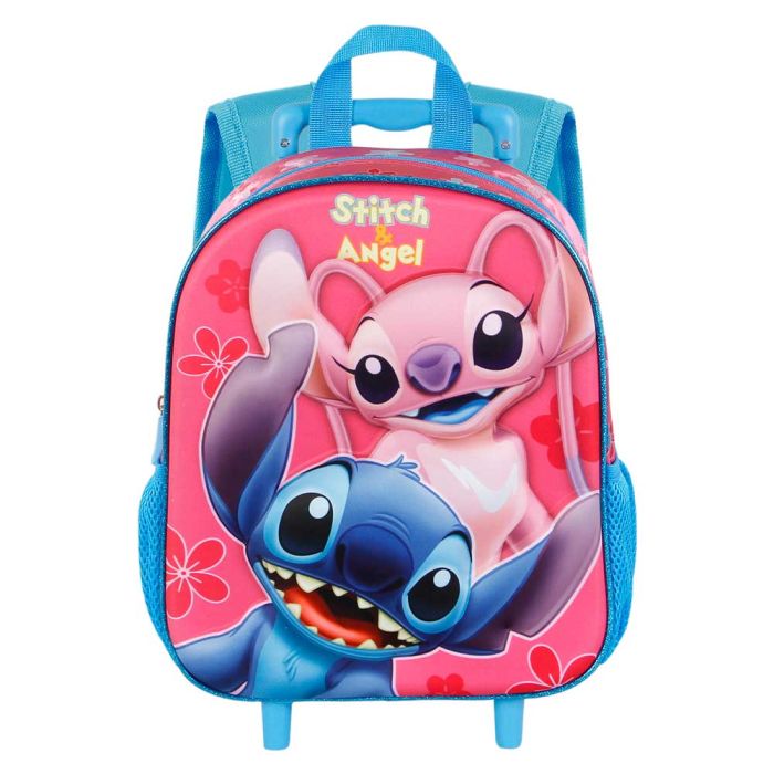 Mochila 3D con Ruedas Pequeña Match Disney Lilo y Stitch Rosa 1