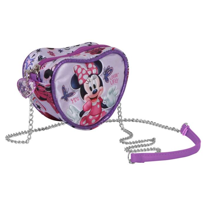 Minnie Mouse Butterflies Bolso Corazón Mini, Lila 2