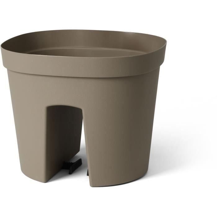 Maceta balaustrada - GARDEN ID Smile - Taupe 30 cm - Se adapta a todas las balaustradas - Reserva de agua - Reciclado y 100% reciclable 2