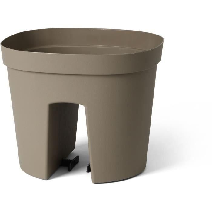 Maceta balaustrada - GARDEN ID Smile - Taupe 30 cm - Se adapta a todas las balaustradas - Reserva de agua - Reciclado y 100% reciclable 3