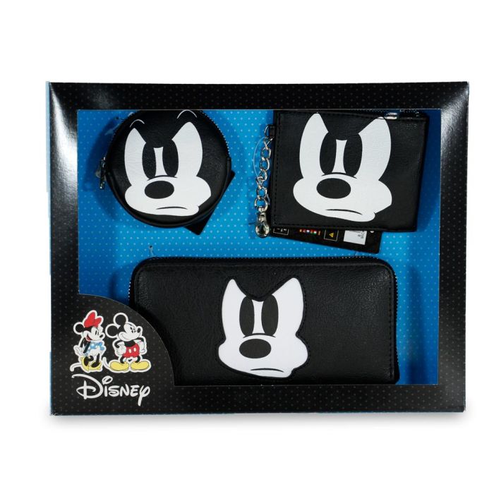 Pack con Billetero + Monederos Angry Disney Mickey Mouse Negro 1