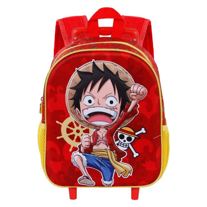 Mochila 3D con Ruedas Pequeña Luffy One Piece Rojo 1