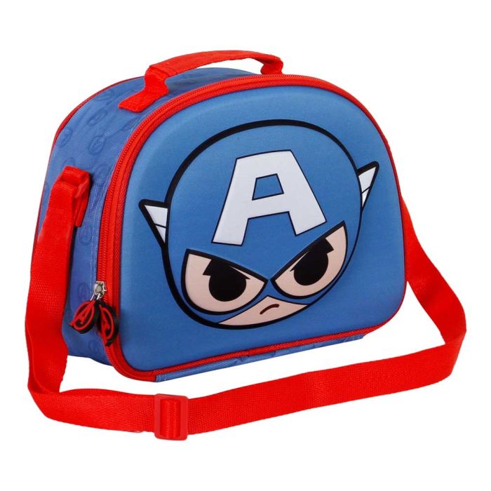 Bolsa Portamerienda 3D Bobblehead Marvel Capitán América Azul 2
