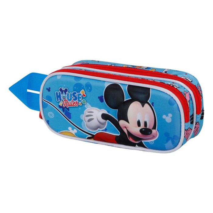 Estuche Portatodo 3D Doble House Disney Mickey Mouse Azul