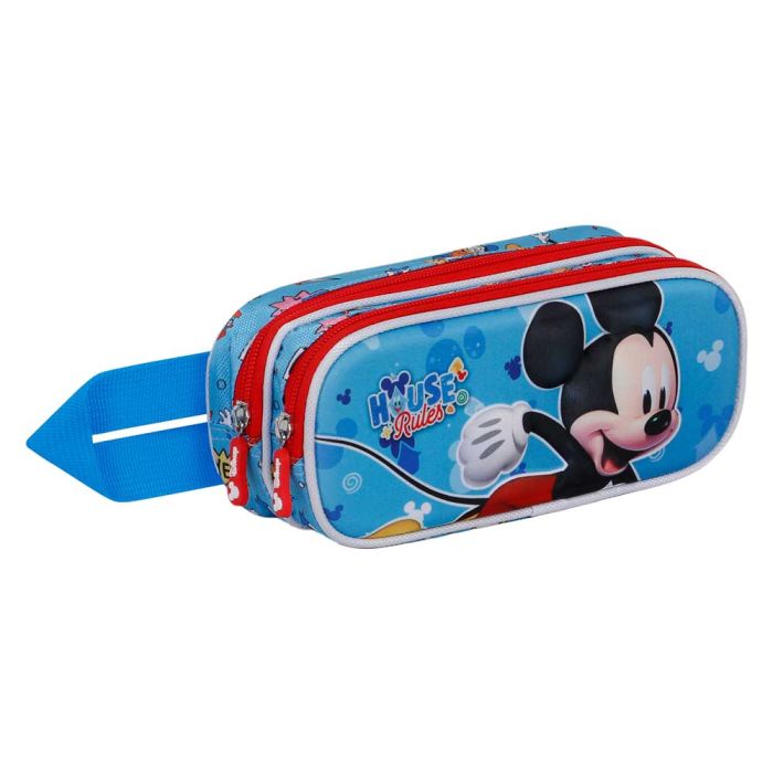 Estuche Portatodo 3D Doble House Disney Mickey Mouse Azul 2