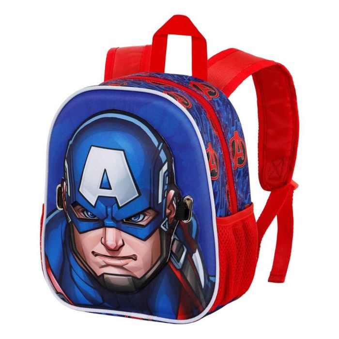 Mochila Mask First Marvel Capitán América Azul 4