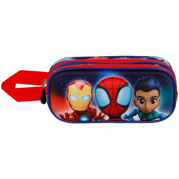 Estuche Portatodo 3D Doble Glow Marvel Spiderman Azul 1