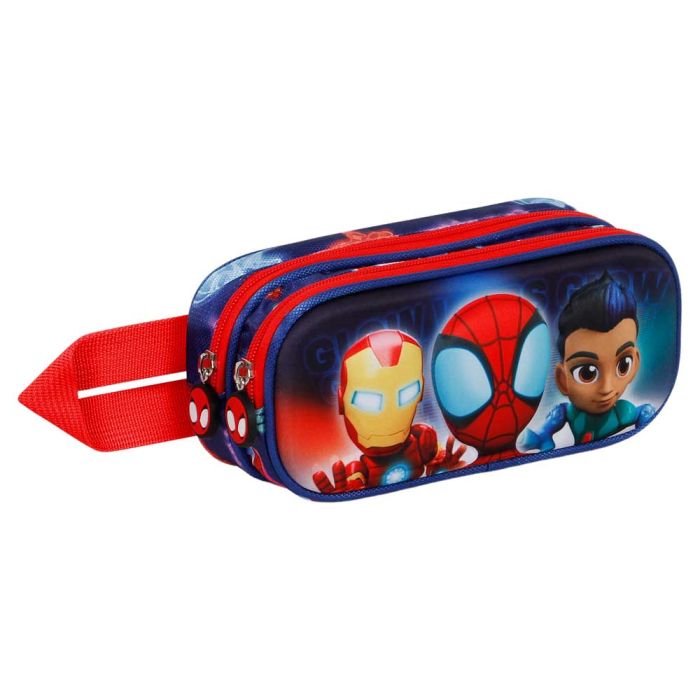 Estuche Portatodo 3D Doble Glow Marvel Spiderman Azul 2