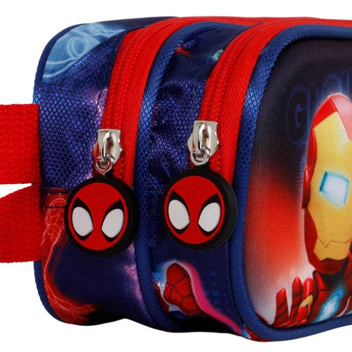 Estuche Portatodo 3D Doble Glow Marvel Spiderman Azul 4