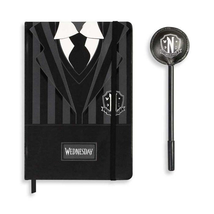 Caja Regalo con Diario y Bolígrafo Fashion Uniform Wednesday Miércoles Negro 1