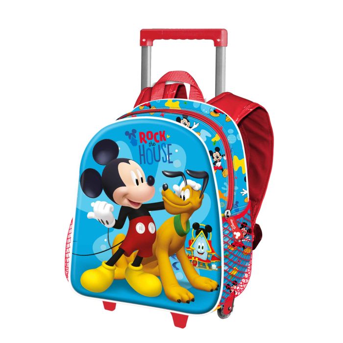 Mochila 3D con Ruedas Pequeña Rock Mickey Mouse Azul