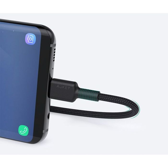 Cable USB a Lightning Aukey CB-CD30 Negro 90 cm 1