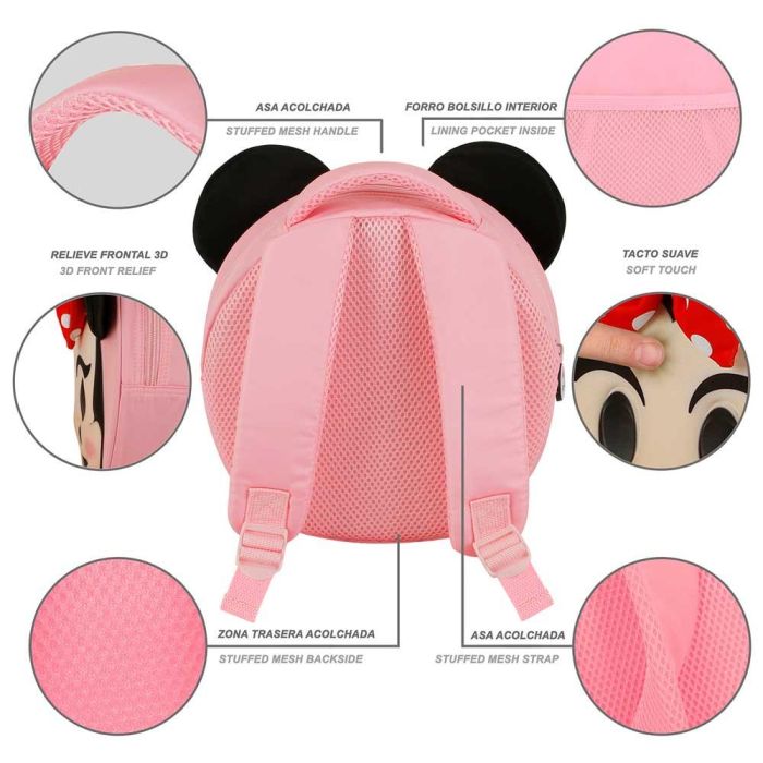 Mochila Emoji Send Disney Minnie Mouse Rosa 3
