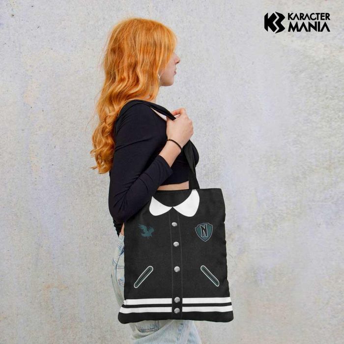 Bolsa de la Compra Shopping Bag Varsity Wednesday Miércoles Negro 1