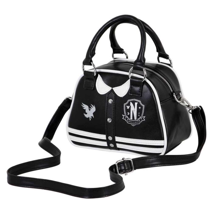 Bolso Bowling Fashion Varsity Casual Wednesday Miércoles Negro