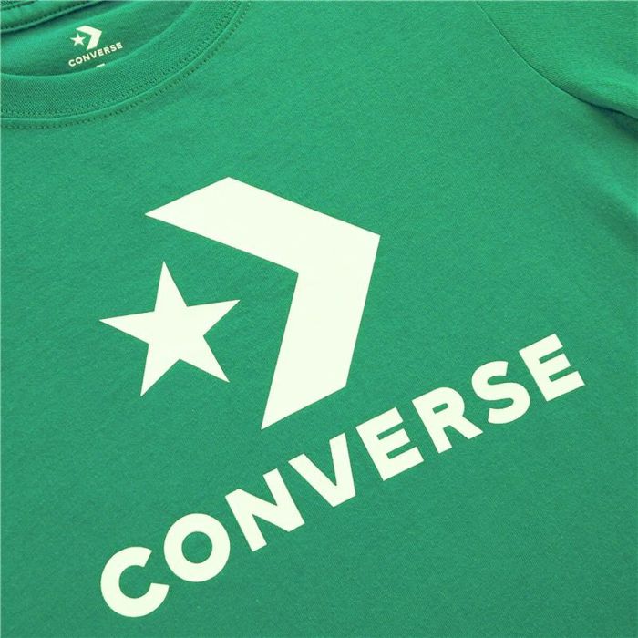 Camiseta de Manga Corta Infantil Converse Stacked Wordmark Graphic Verde 1