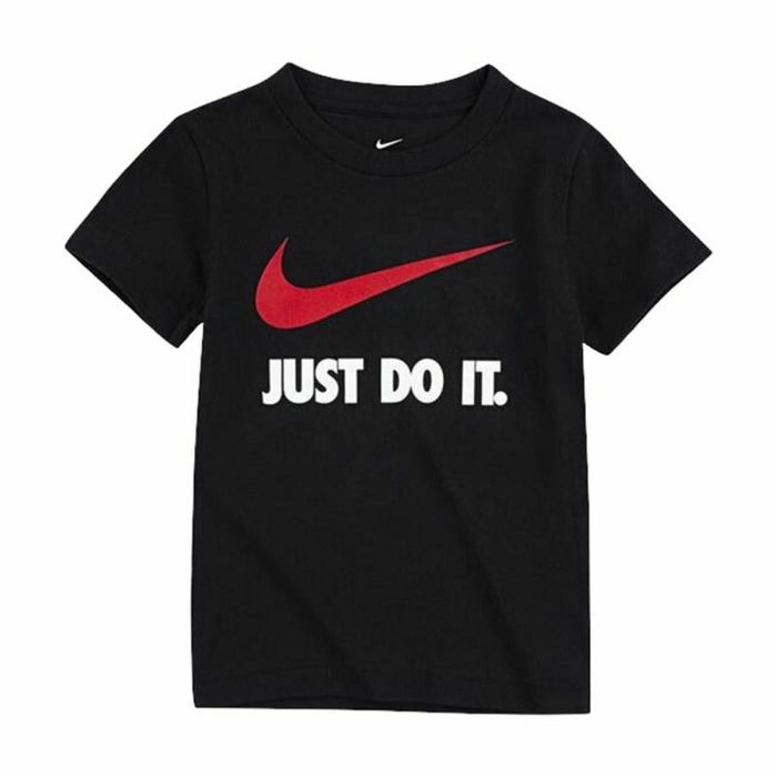 Camiseta de Manga Corta Infantil Nike  NKB Swoosh Negro 1