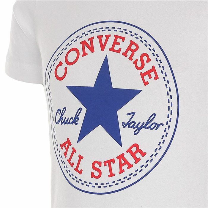 Camiseta de Manga Corta Infantil Converse Core Chuck Taylor Patch Azul 1