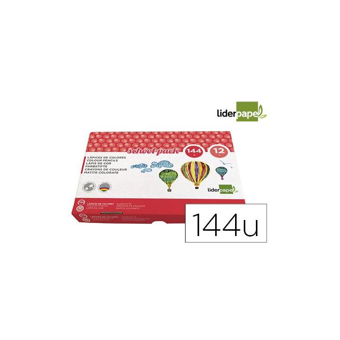 Lapices De Colores Liderpapel School Pack De 144 Unidades 12 Colores X 12 Unidades