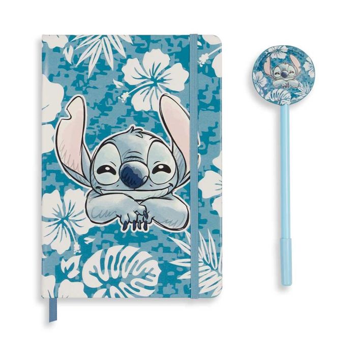 Caja Regalo con Diario y Bolígrafo Fashion Aloha Disney Lilo Stitch Azul 1