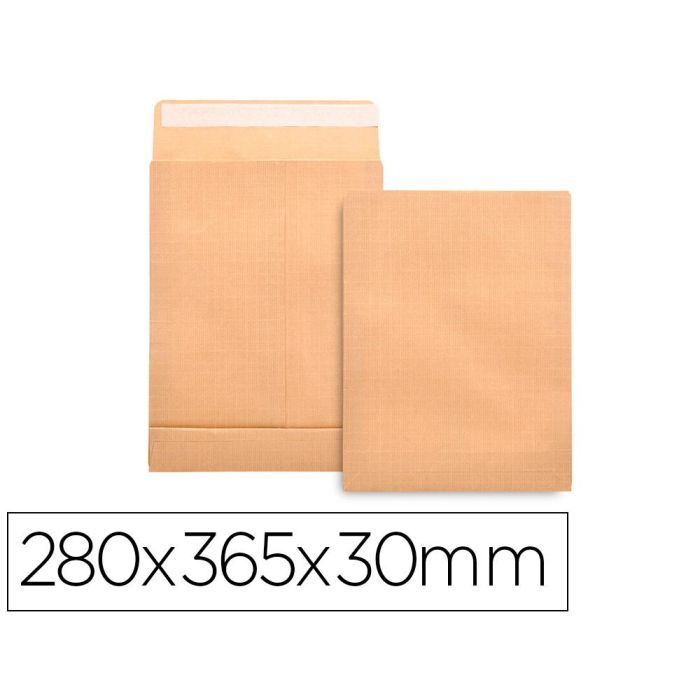 Sobre Liderpapel Bolsa Fuelle Kraft 280x365x30 mm Solapa Tirade Silicona Papel 120 gr Caja De 50 Unidades